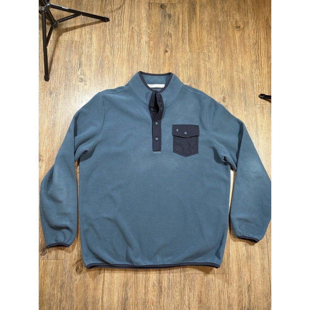 Criquet T-Snap Pullover Fleece Jacket Mens Large Blue 1/4-Snap Golf Sweater